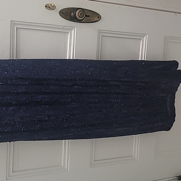 NWT Ramy Brook Leanne Sequin Midi Dress Navy Blue Size 8 - Picture 4 of 9